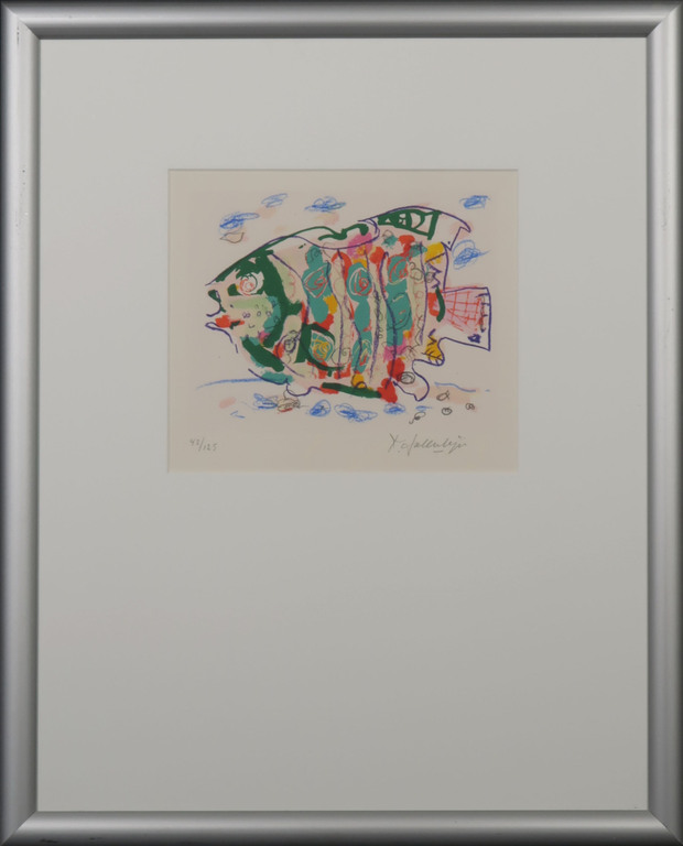 Kees Salentijn: Zeefdruk, Vis - Ingelijst kopen? Bied vanaf 20!