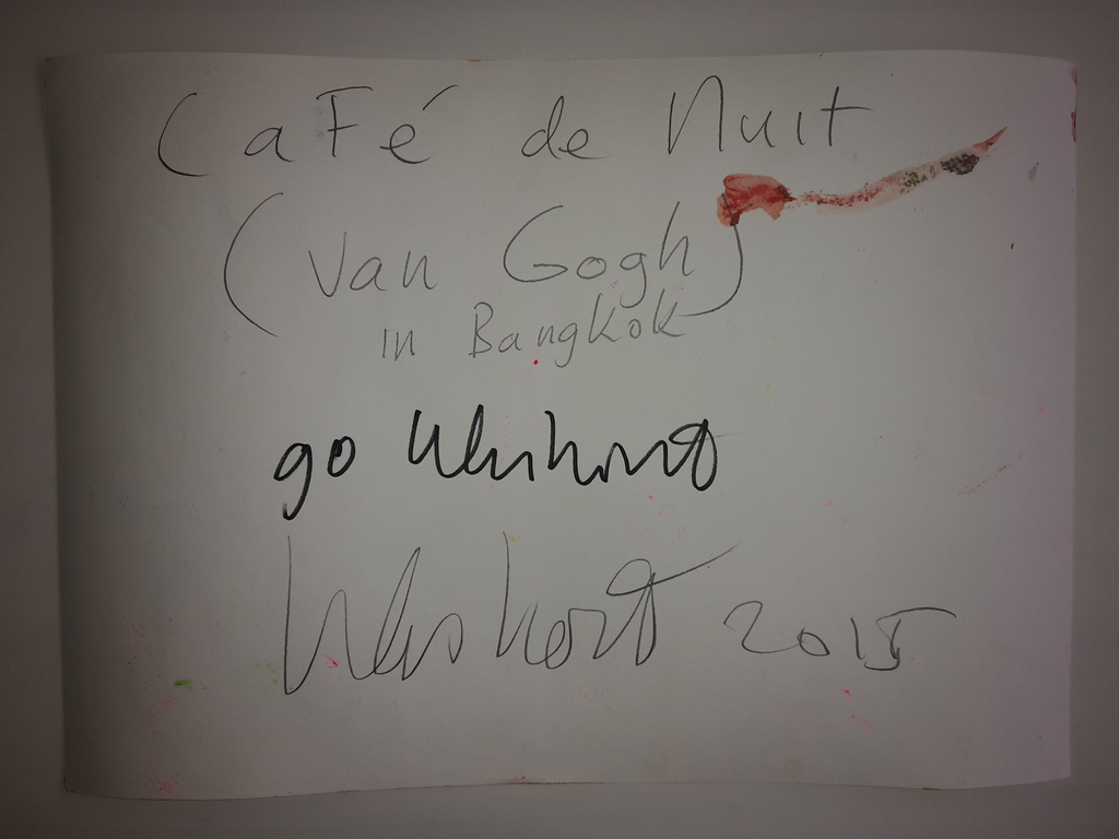 Peter Klashorst - Cafe de Nuit - gemengde techniek op papier - gesigneerd - 2015 kopen? Bied vanaf 55!