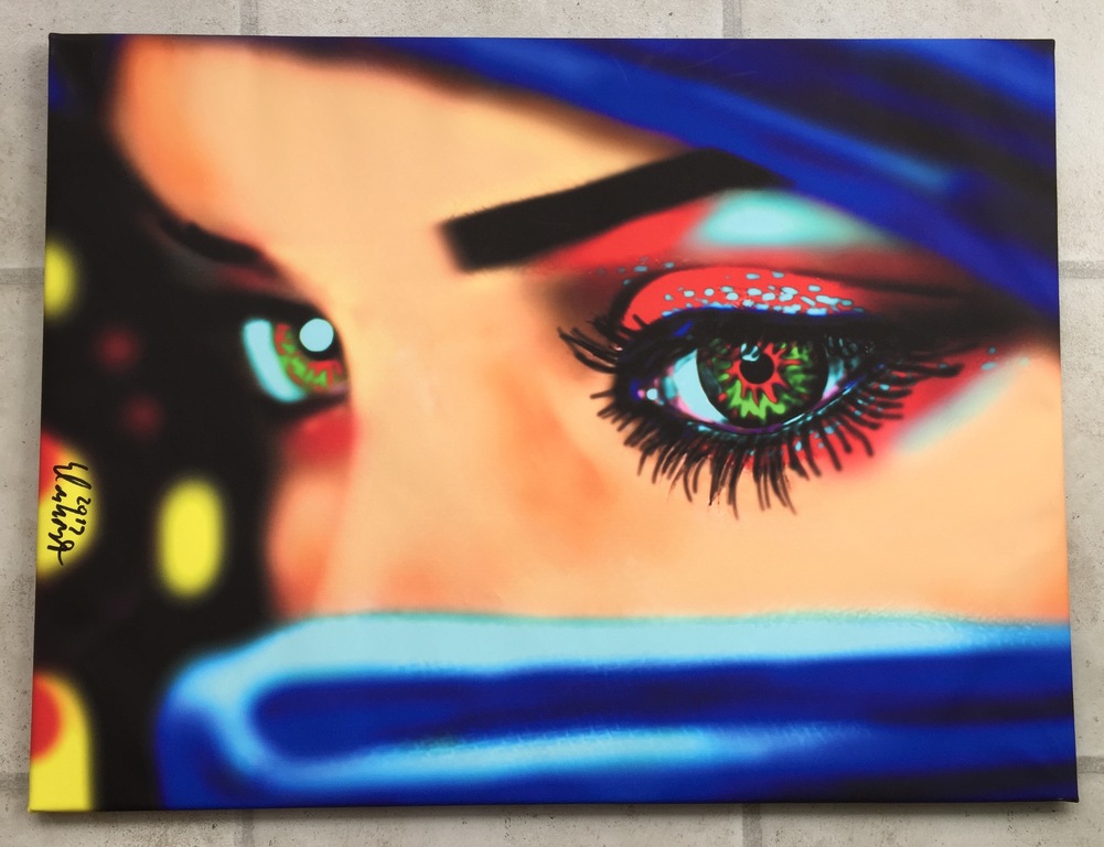 Peter Klashorst - Gesigneerde offsetdruk op katoen: Pop Art Woman kopen? Bied vanaf 1!