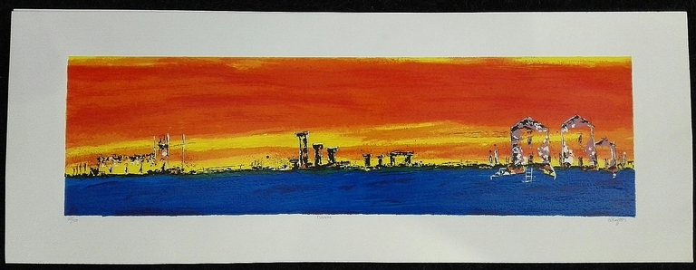Henk Kuijpers, zeefdruk op papier,Titel: Nisaki verkocht voor € 35!