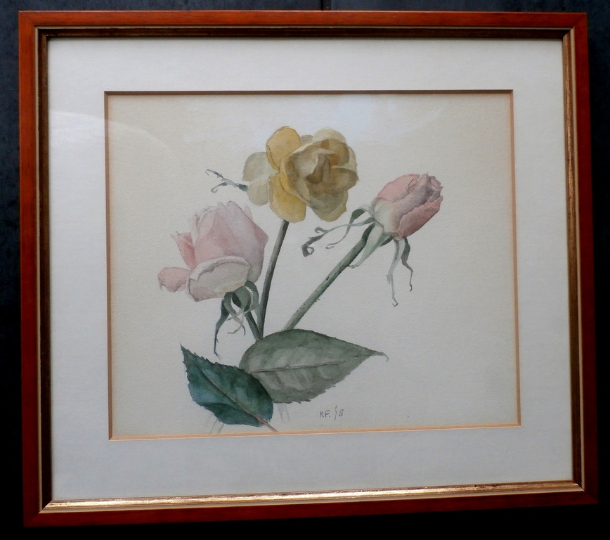 Kees Franse aquarel: Rozen - 1978 kopen? Bied vanaf 90!