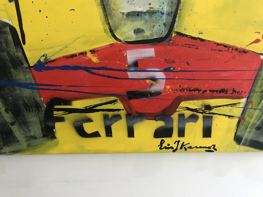 ERIK JAN KREMER  MAX VERSTAPPEN-Ferrari- acryl op 3 D doek-gesigneerd. kopen? Bied vanaf 149!