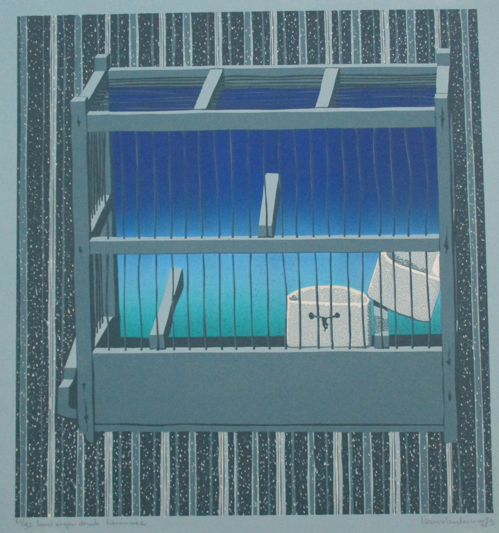 Hans Luiken: Lino eigen druk, Heimwee kopen? Bied vanaf 65!