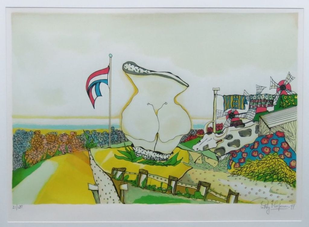 Patty Harpenau: Zeefdruk, Wasdag - Ingelijst kopen? Bied vanaf 20!