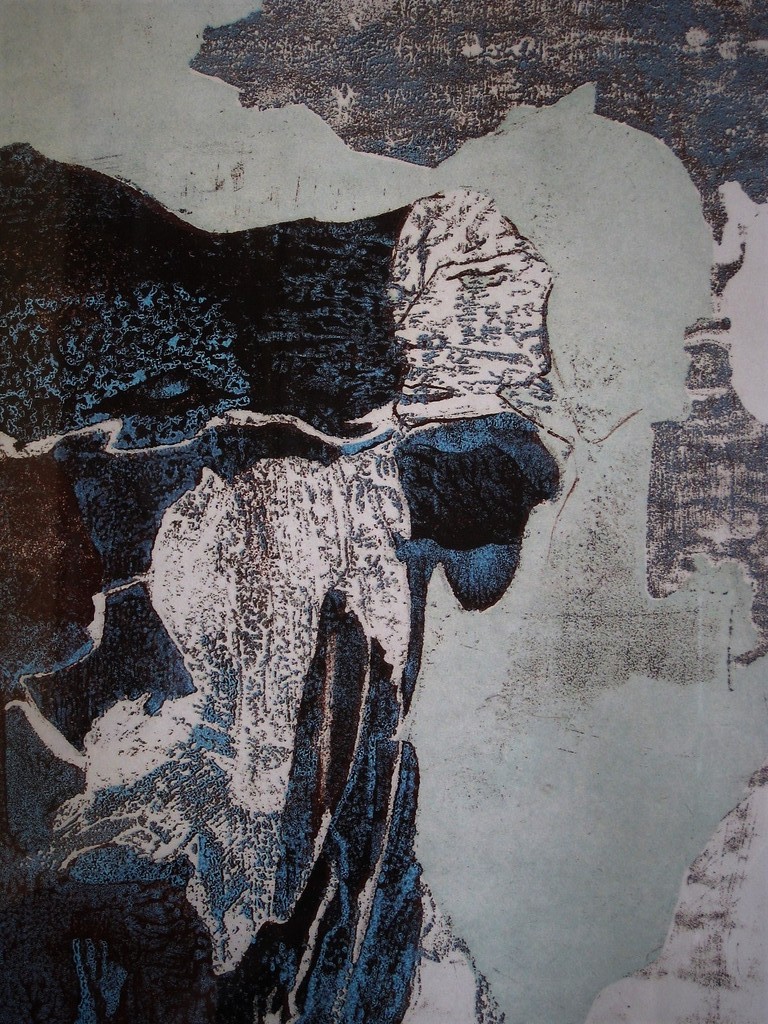 Boeiende handgekleurde Ets "Structuren in Steen" Bep.Oplage 1/12 gesigneerd  kopen? Bied vanaf 1!