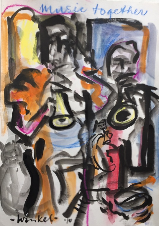 Arien Winkel - Originele tekening: Trompettisten kopen? Bied vanaf 1!