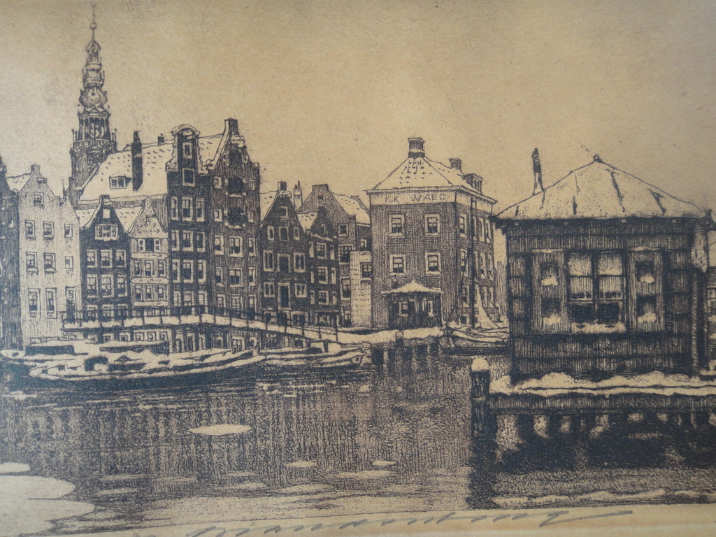 Cornelis Brandenburg - ets - Damrak kopen? Bied vanaf 1!