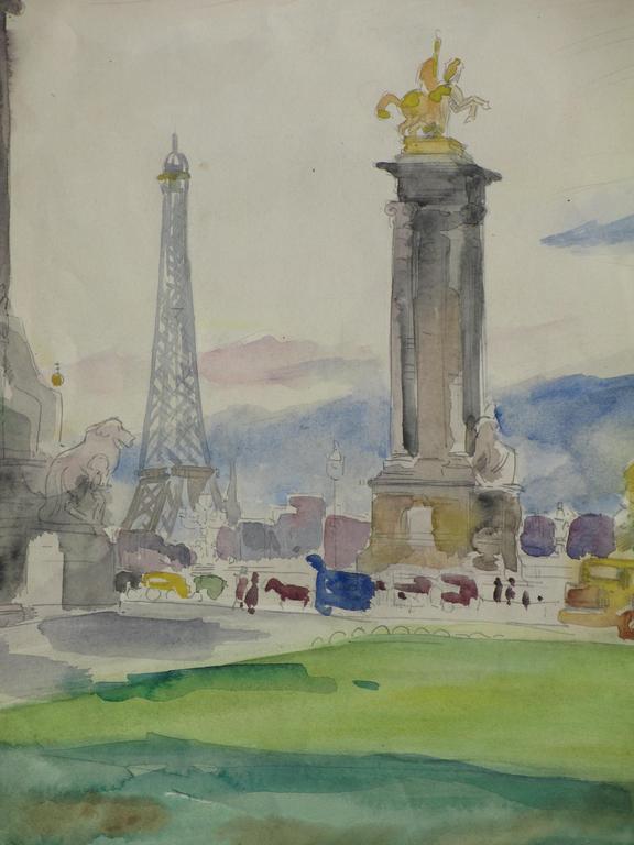 Han Krug, Parijs, Pont Alexandre III, Aquarel 1932 verkocht voor € 35!