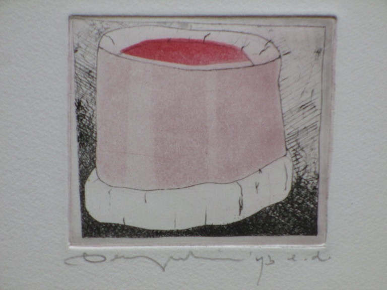 Dave Desjardine, Compositie met rood en roze, Kleurets verkocht voor € 37!