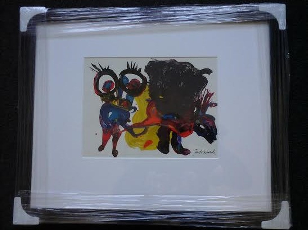 Jan te Wierik, Gemengde techniek op papier. verkocht voor € 500!