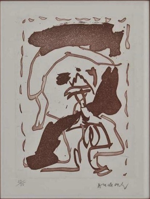 PIERRE ALECHINSKY - Aquatint ets - Genummerd 29/35 - Handsigneerd - Ingelijst verkocht voor € 250!