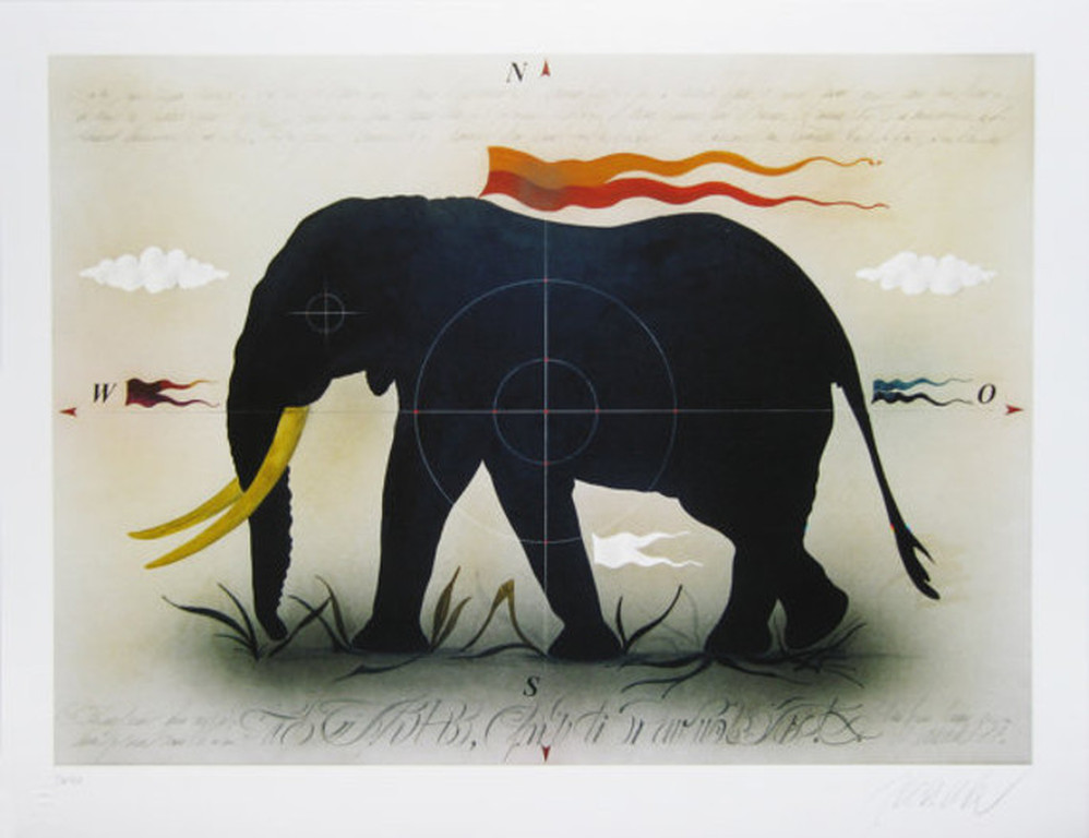 Alois Janak. -De Zwarte Olifant- Mooie Giclee. Handgesigneerd, 2013. kopen? Bied vanaf 89!