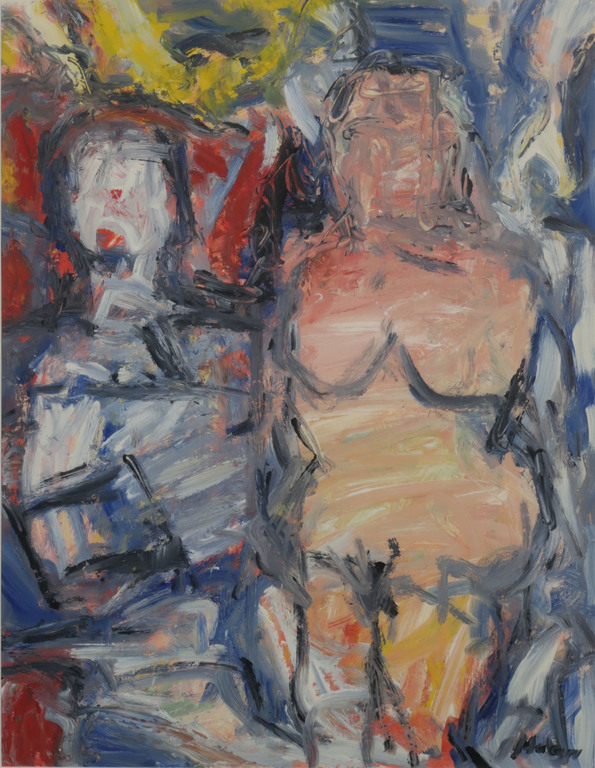 Pieter Haan: Acryl op papier, Z.T. Twee figuren - Ingelijst kopen? Bied vanaf 50!