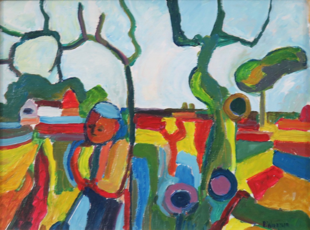 Piet (II) Wiegman: Olieverf op paneel, Landschap - Ingelijst kopen? Bied vanaf 1!