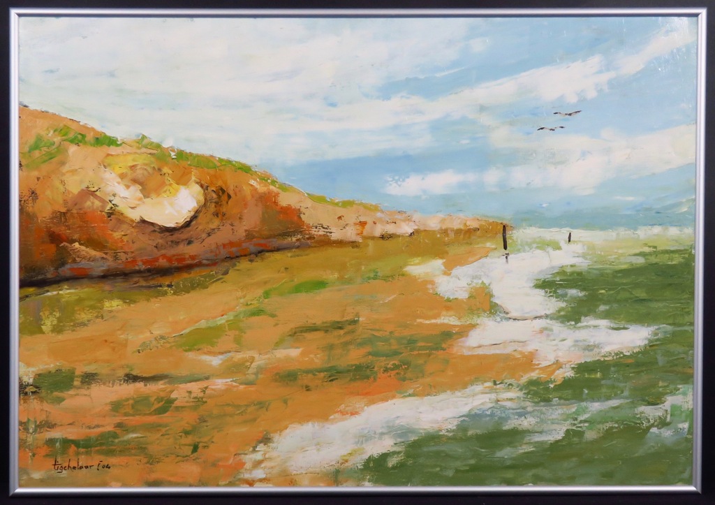 Andre Tigchelaar: Olieverf op doek, Strand - Ingelijst (Groot) kopen? Bied vanaf 1!