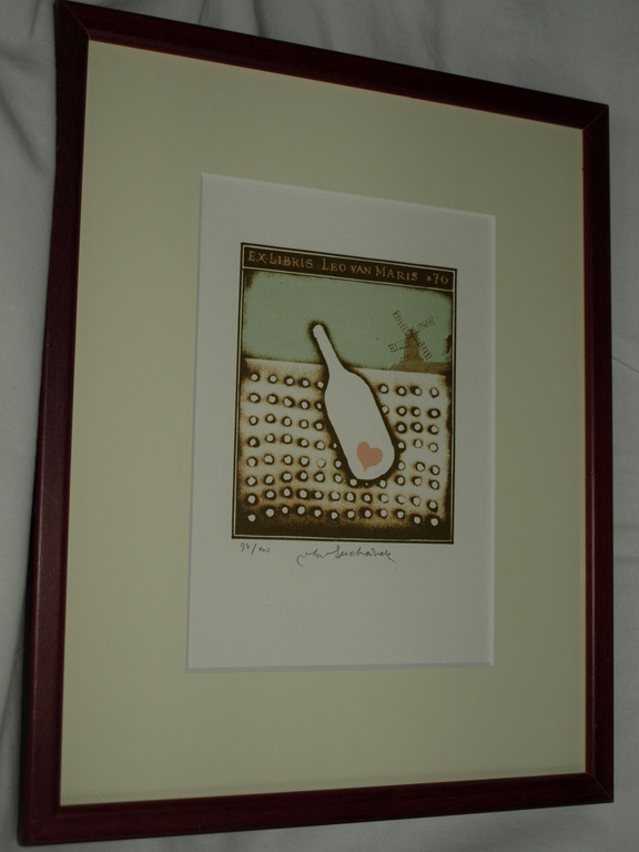 Vladimír Suchánek (1933) : Ex libris Leo van Maris –Gesigneerd & ingelijst- 2004 kopen? Bied vanaf 1!