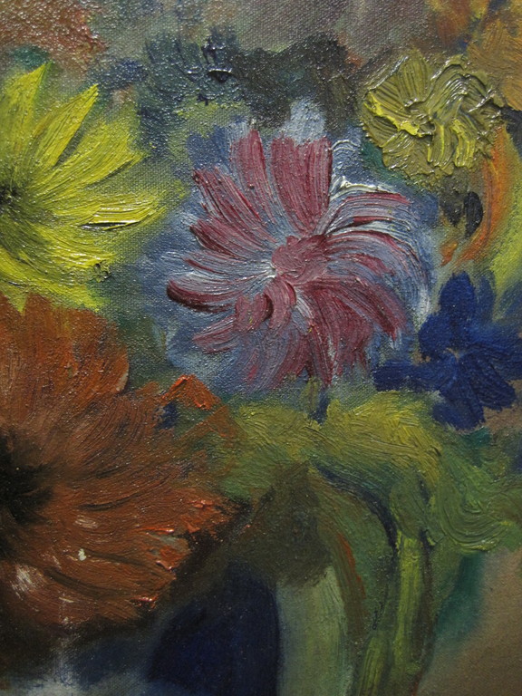 Gesigneerd omstreeks 1930 expressionistisch olieverf "stilleven van Veldbloemen  kopen? Bied vanaf 1!