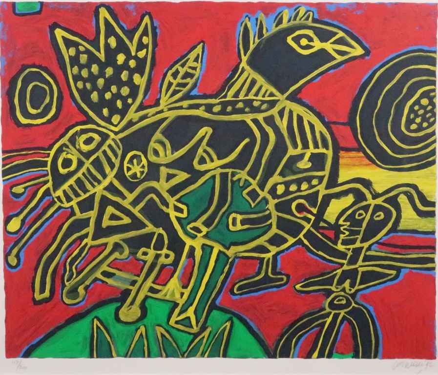Corneille: Zeefdruk, Oiseau né du paysage I - Ingelijst kopen? Bied vanaf 120!