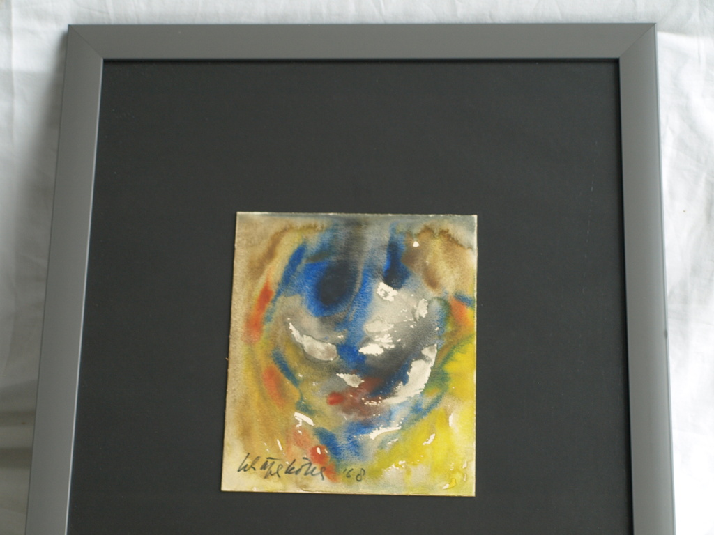 Gerard Schäperkötter : Gouache,  Compositie - gesigneerd & ingelijst – 1968 kopen? Bied vanaf 50!