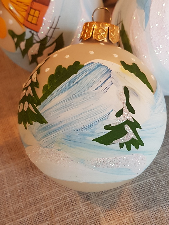 Lot Kerstmis 1965/70-kwik glas geblazen door de mond en met de hand geschilderd  kopen? Bied vanaf 1!