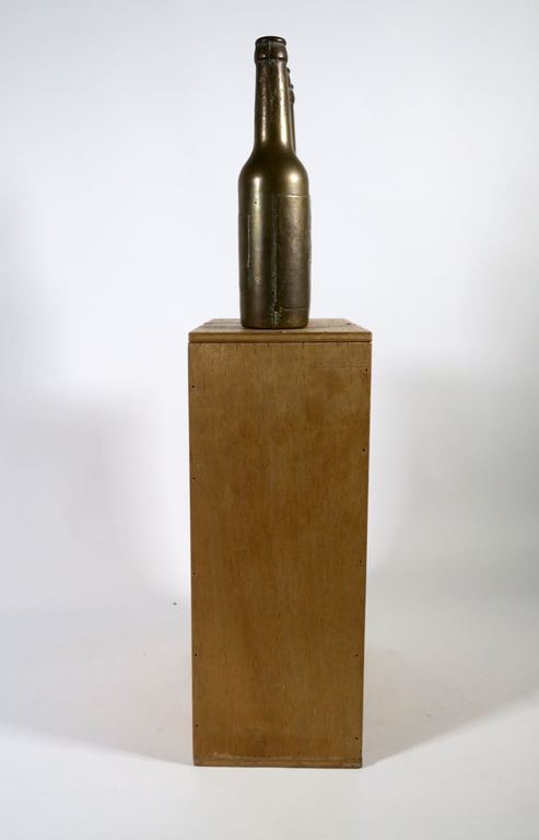 Robert Hamelijnck: 3 Bronzen flesjes op houten constructie, DAB kopen? Bied vanaf 100!