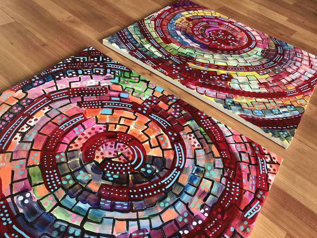 Zippora Meijer  Maze Of Joy  tweeluik op canvas  kopen? Bied vanaf 1!