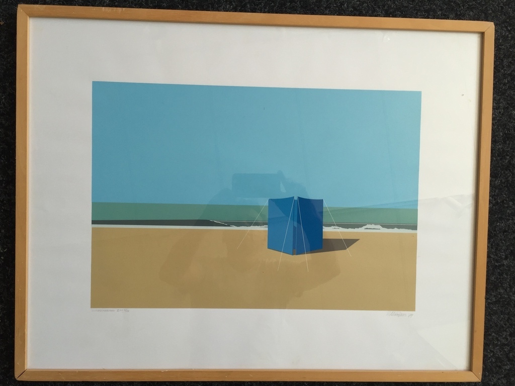 Rob Leenders  zeefdruk E.D.  Windscherm kopen? Bied vanaf 75!