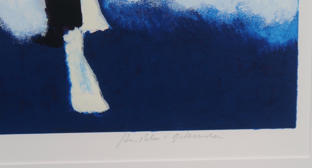 Jan Peter van Opheusden: Zeefdruk, Vrouw in zwarte jurk - Ingelijst kopen? Bied vanaf 40!