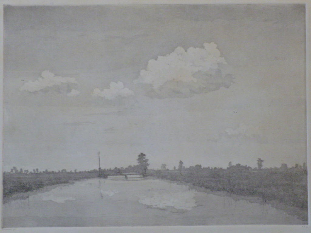 Reinder Homan - ets - Bruggetje verkocht voor € 70!