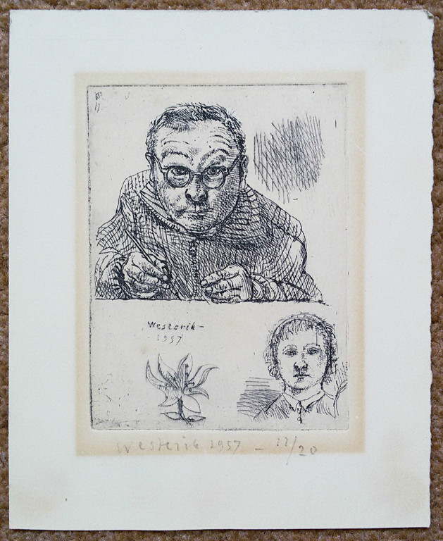 Co Westerik - Zelfportret (1957), ets kopen? Bied vanaf 195!