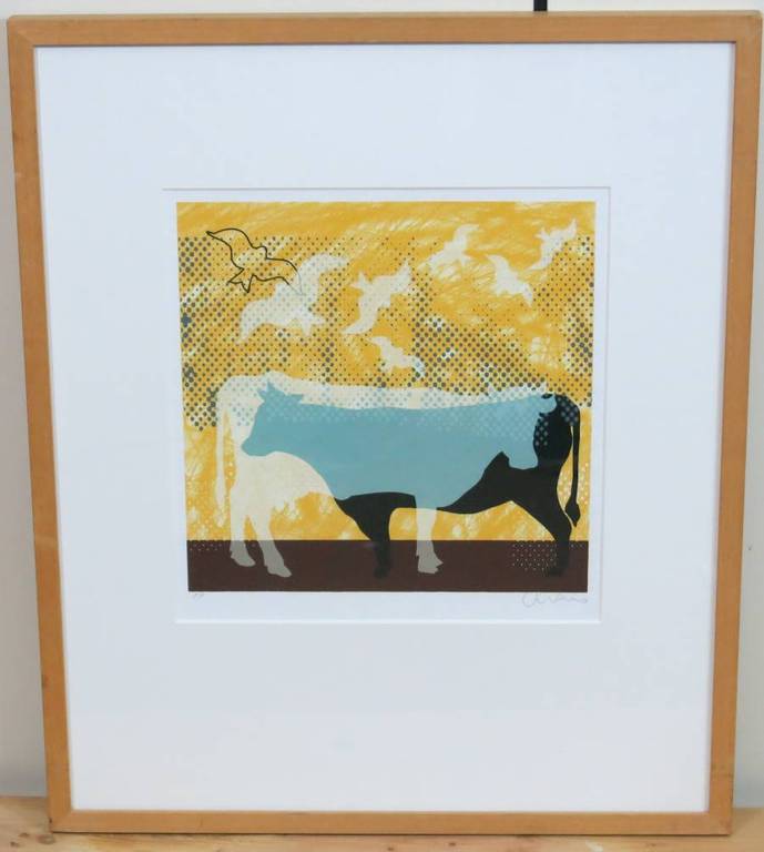 Arturo: Zeefdruk, Koe - Ingelijst kopen? Bied vanaf 35!