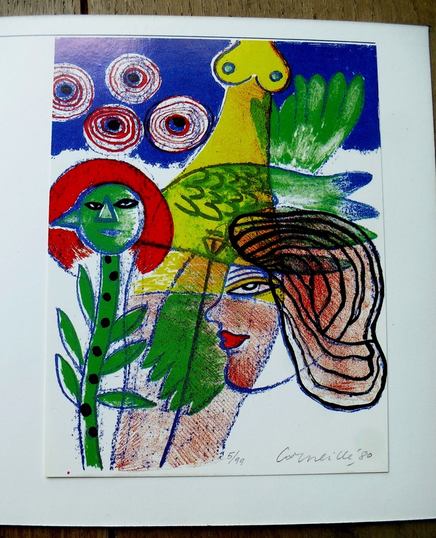 Corneille, litho: Femme et oiseaux, 1980, handgesigneerd kopen? Bied vanaf 1!