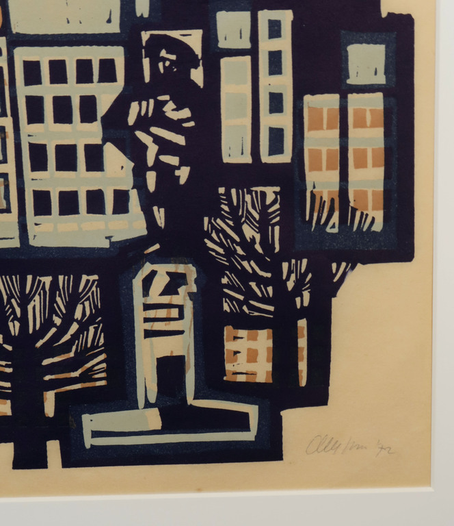 Akke Sins: Houtsnede op Rijstpapier, Antwerpen - Ingelijst kopen? Bied vanaf 1!