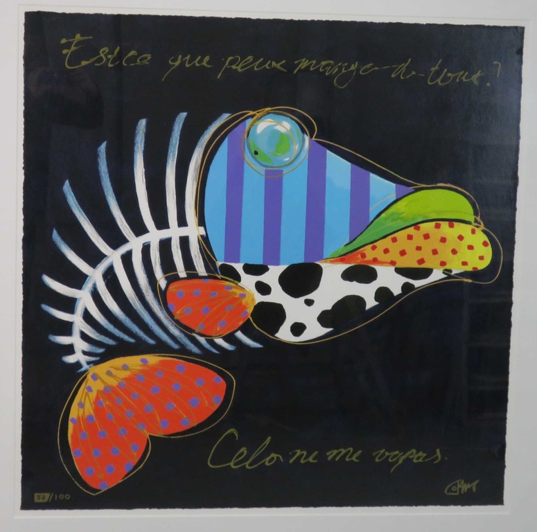 Joyce van Oorschot: Zeefdruk, Est ce que peux mango du tout? - Ingelijst (Groot) kopen? Bied vanaf 100!