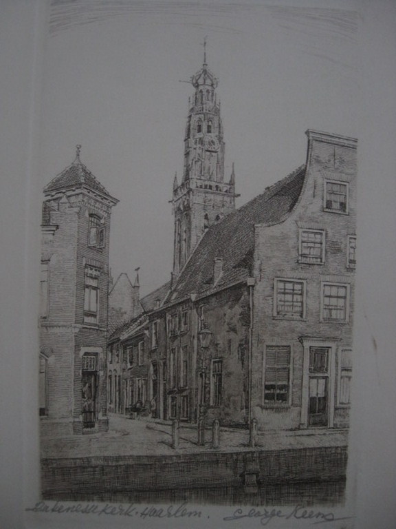 Knappe droge naald Ets van H.Seegers 1878-1956 "Laurenskerk Haarlem"  kopen? Bied vanaf 1!