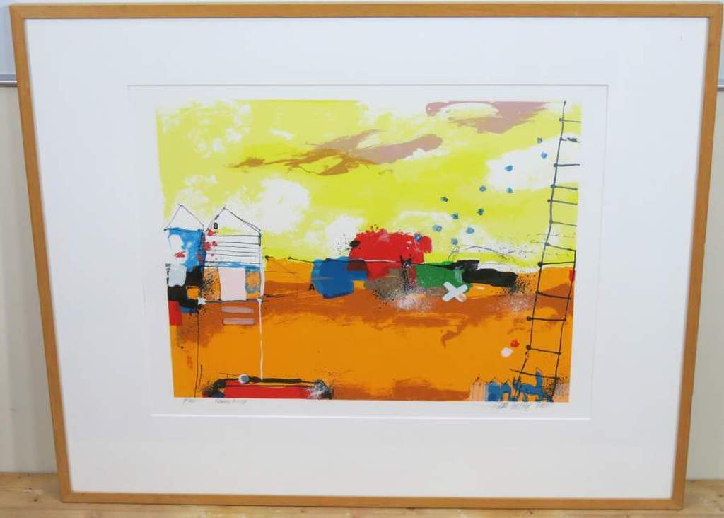 Theo Koster: Zeefdruk, Connection - Ingelijst (groot) kopen? Bied vanaf 70!