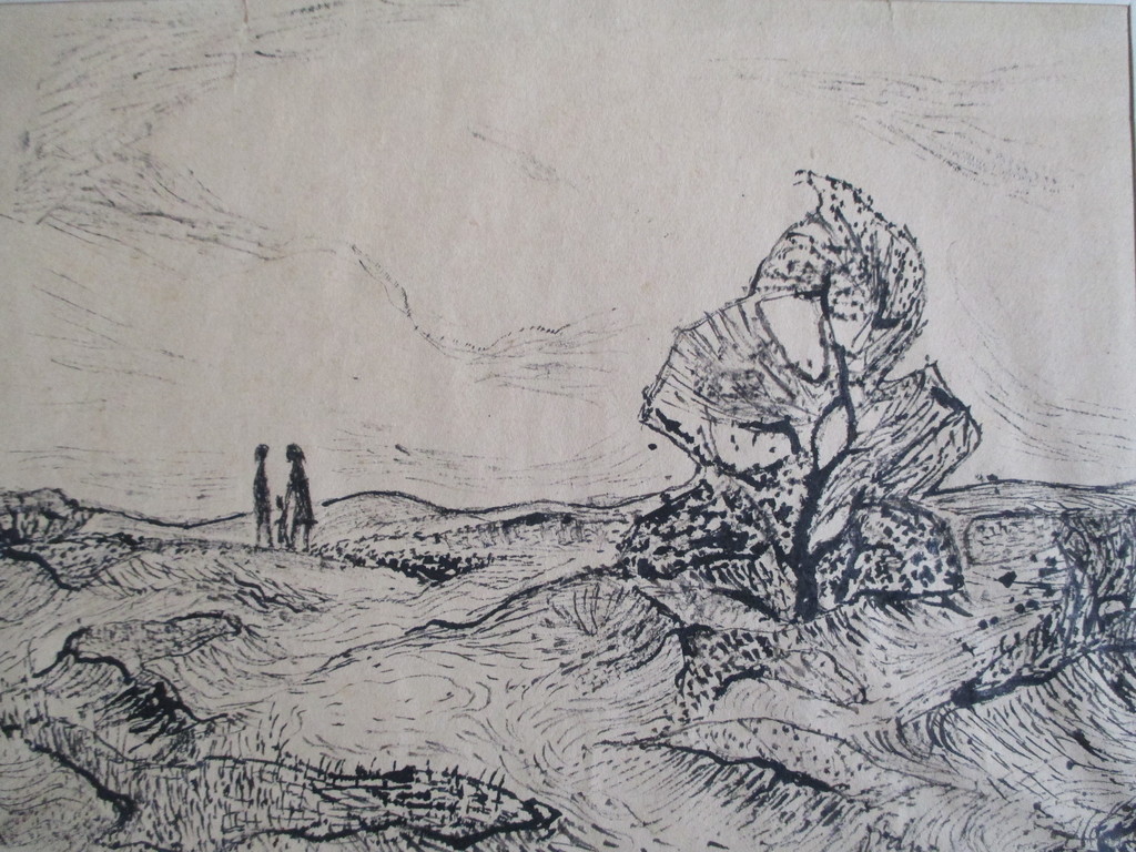 LAATSTE KEER Piet Franz, inkttekening, duinwandeling kopen? Bied vanaf 15!