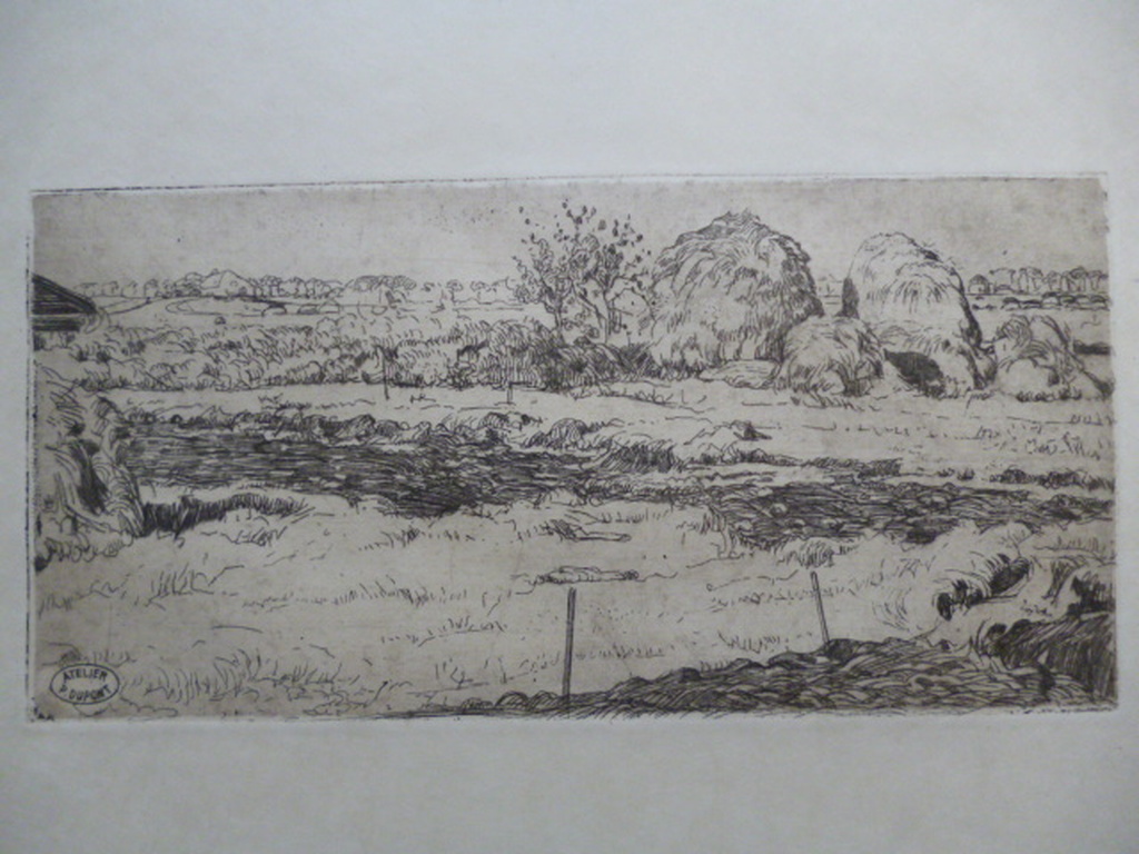 Pieter Dupont - ets - Veld met hooioppers kopen? Bied vanaf 65!