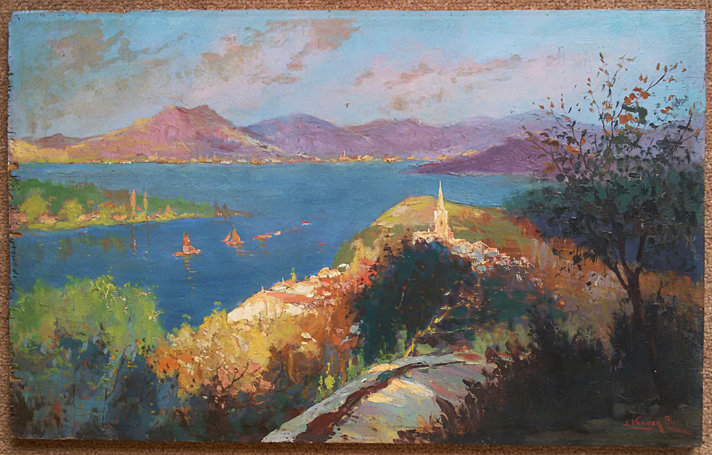 Johan van der Bilt - De Donau, olieverf op paneel kopen? Bied vanaf 275!