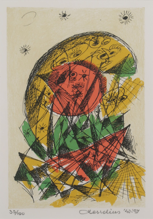 Henk Hesselius: Litho, Experimenteel universum I - Ingelijst kopen? Bied vanaf 20!