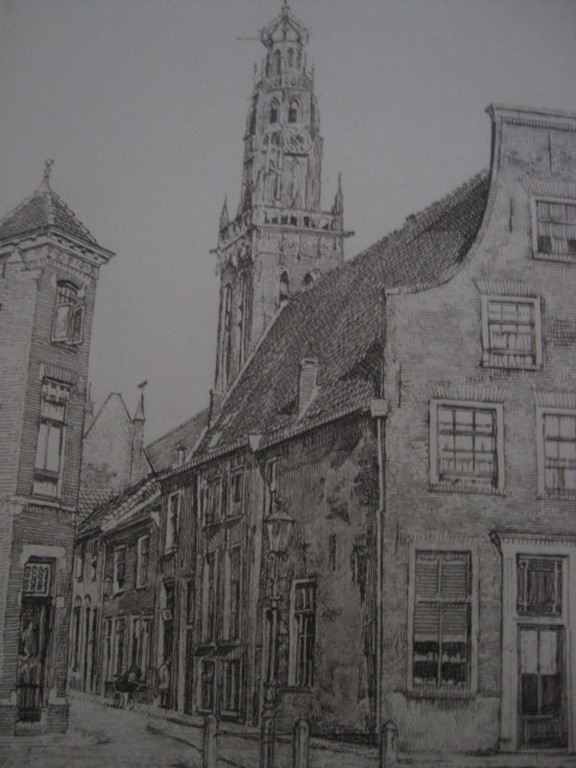 Knappe droge naald Ets van H.Seegers 1878-1956 "Laurenskerk Haarlem"  kopen? Bied vanaf 1!