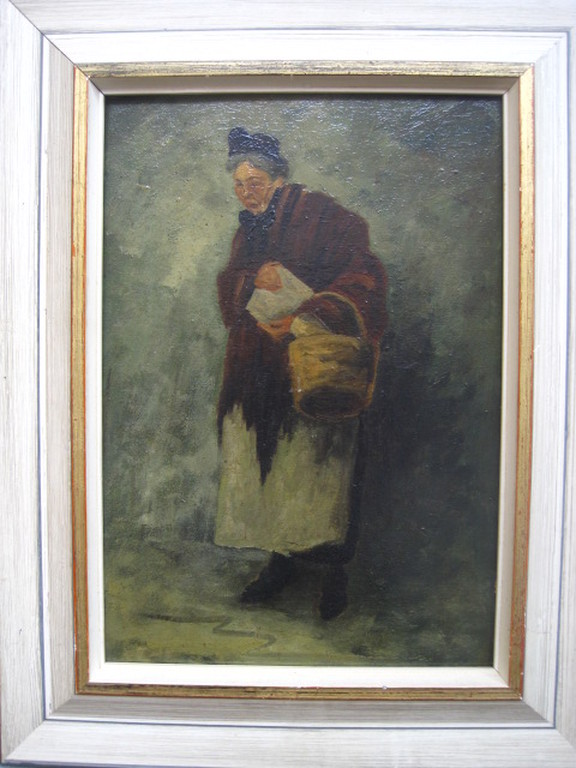 gesigneerd G.J.Staller olieverf "Amsterdams vrouwtje" gedateerd 1934 verkocht voor € 245!