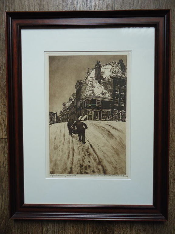 Cornelis Brandenburg ( 1884 - 1954 ) - ets - Lijnbaansgracht. kopen? Bied vanaf 1!