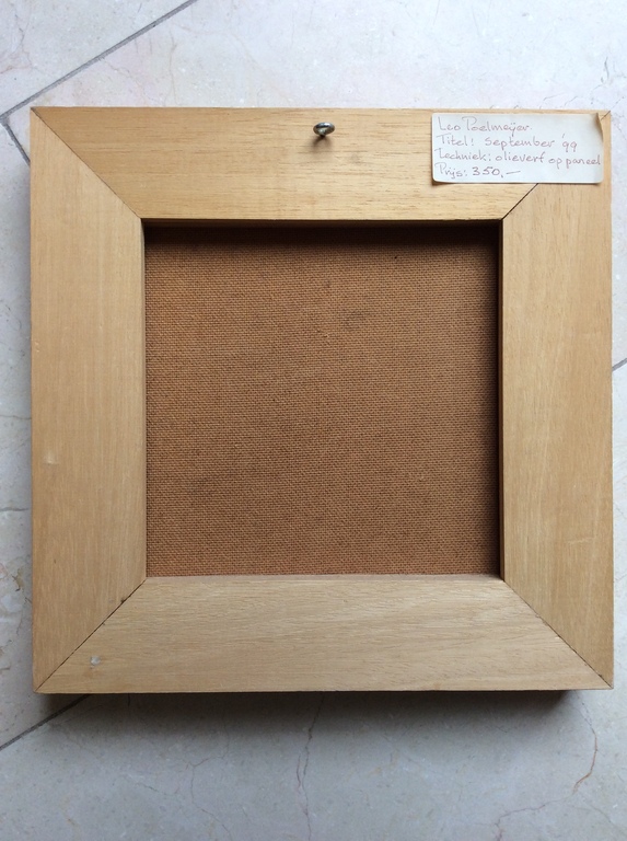 Leo Poelmeijer, olieverf op paneel, Titel: september '99 kopen? Bied vanaf 50!