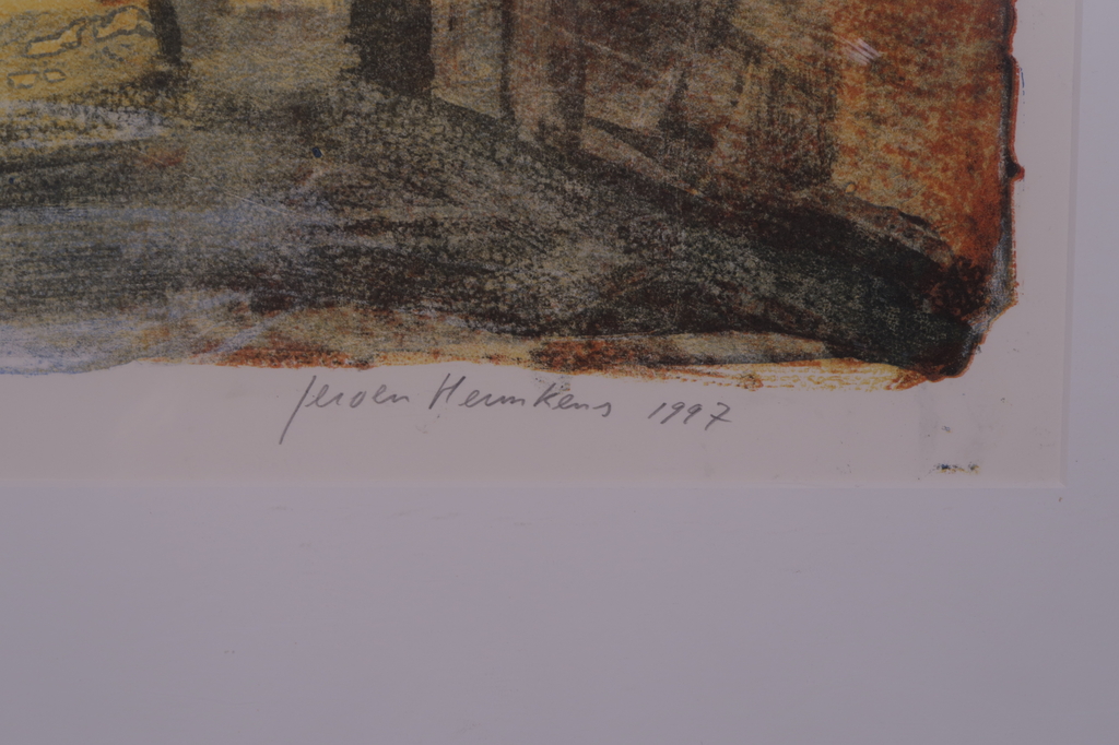 Jeroen Hermkens: Litho, Volterra - Ingelijst (Zeer groot) kopen? Bied vanaf 50!