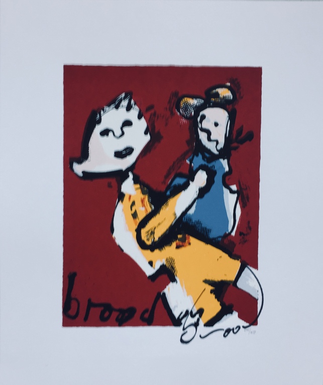 Herman Brood - Moeder en kind - Originele hand gesigneerde zeefdruk verkocht voor € 70!