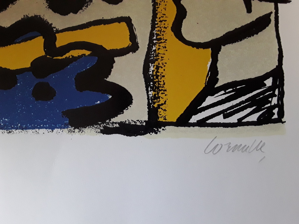 Corneille Lithografie vrouw,vogel,bloem kopen? Bied vanaf 50!