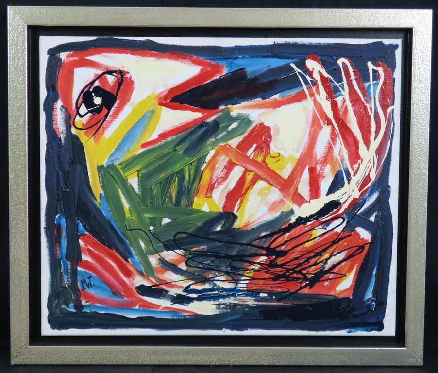 Martin van Wordragen: Gemengde techniek op doek, Nestelende vogel - Ingelijst kopen? Bied vanaf 500!