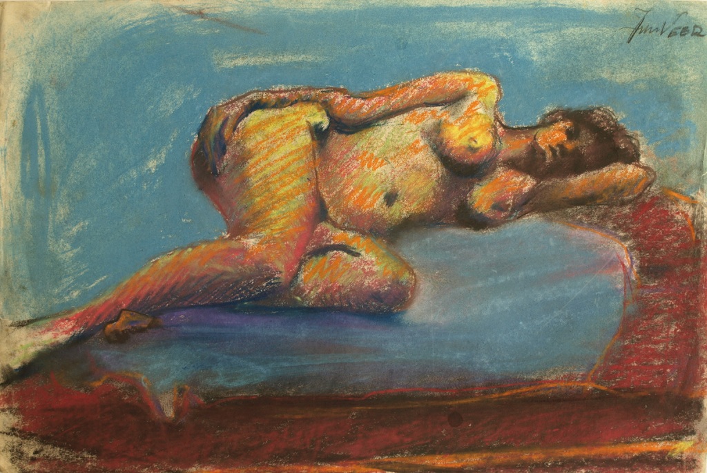 Jan van der Veer: Pastel – Naakte vrouw – gesigneerd – 38 x 58 cm kopen? Bied vanaf 1!