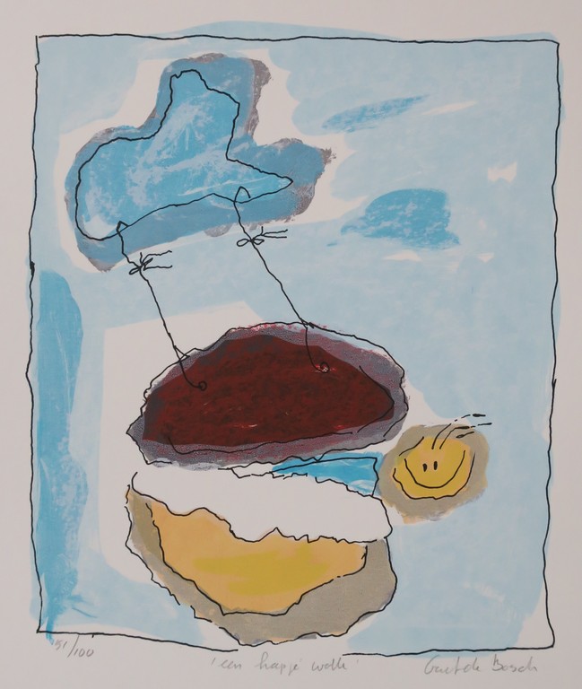 Geke uit de Bosch: Zeefdruk, Een hapje wolk (blauw) kopen? Bied vanaf 1!